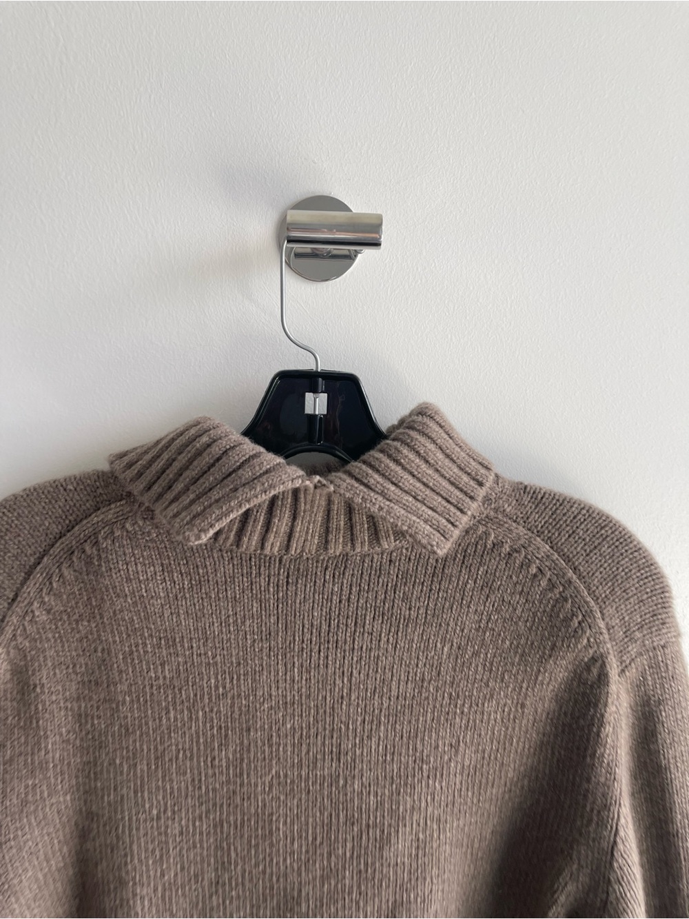 & Other Stories wool blend high neck jumper in taupe turtleneck - Picture 8 of 8